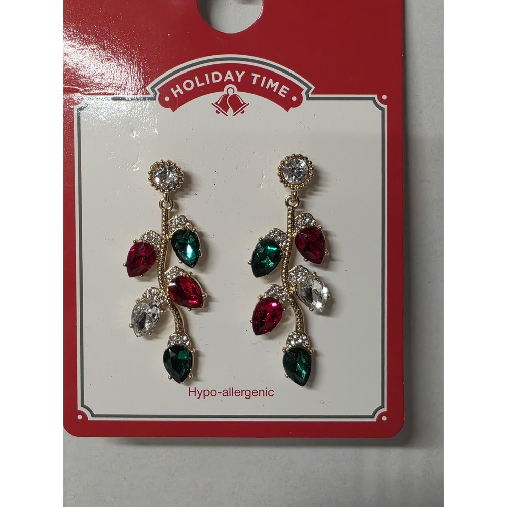Holiday Time Christmas Light Bulb Charm Earrings